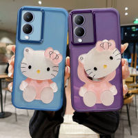 เคส Vivo Y17s พร้อมกระจกแต่งหน้า สีสันสดใส โปร่งใส ซิลิโคนนิ่ม เคสโทรศัพท์ Vivo Y17s ปกโทรศัพท์สวย