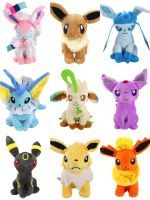 10ชิ้น/เซ็ตโปเกมอนยัดตุ๊กตาหนานุ่ม Eeveelution Sylveon Flareon Umbreon Vaporeon สำหรับของขวัญวันเกิดเด็ก20ซม.