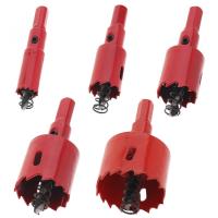 5pcslot 15 20 25 30 40mm Bi-metal Hole Saw Drilling Hole Cut Tool with Spring Sawtooth for PVC Plate woodworking