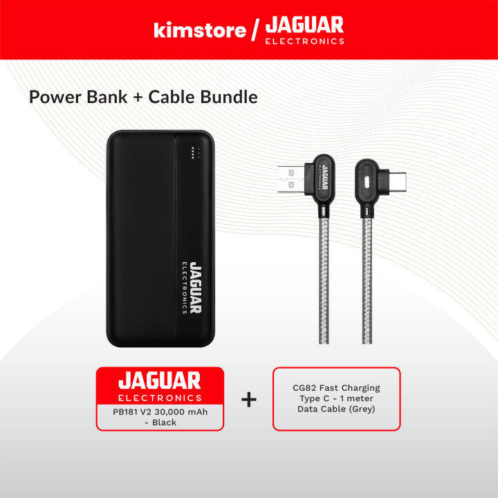 KIMSTORE Bundle Jaguar Electronics PB181 V2 30000mAh Power Bank Dual ...