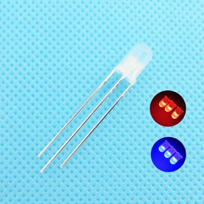 【CC】 10pcs/lot 5mm Bi-Color Diffused Common Cathode Round Emitting Diode Foggy Practice