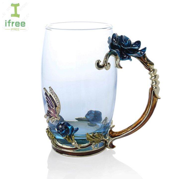 fe-enamel-coffee-tea-cup-mug-3d-rose-butterfly-glass-cups-wedding-gift