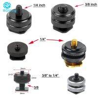 3/8 1/4 Inch Double Nut Cold Shoe Tripod Mount to Flash Hot Shoe Screw Adapter for GoPro Hero 5 Action DSLR Camera Photo Studio