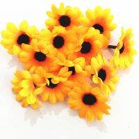 100pcs 40mm Yellow/White Sunflower Daisy Head Buds Decorative Synthetic Artificial Flower For Baby Shower Wedding Bridal Bouquet