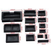 Furniture Plastic Steel Rectangular Tube Plug Non-slip Foot Protective Pad Plastic Square Tube Cap Black 10pcs