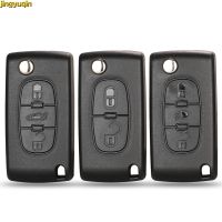 Jingyuqin Flip Remote Car Key Fob Shell For Peugeot 206 207 208 2008 307 308 3008 407 508 5008 Citroen C 2 C3 C4 Picasso C5 C6