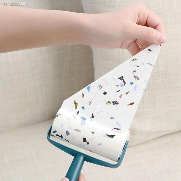 new-tearable-roll-paper-sticky-roller-dust-wiper-pet-hair-clothes-carpet-tousle-remover-portable-replaceable-cleaning-brush-tool