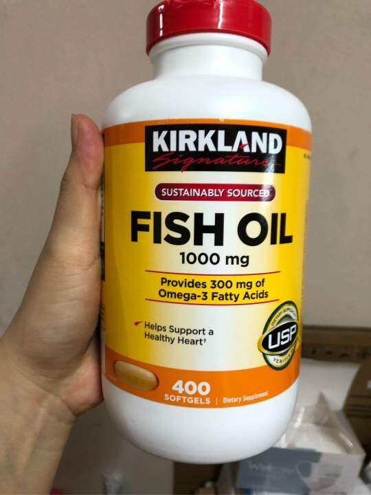 น้ำมันปลา โอเมก้า Omega3 Fish Oil 1000 mg 400 Softgels (Kirkland