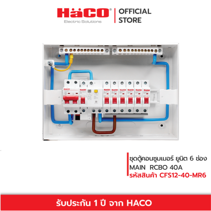 haco-ชุดตู้คอนซูมเมอร์ยูนิต-4-ช่อง-main-rcbo-40a-รุ่น-cfs12-40-mr6