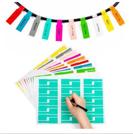 Cable Tie Labels Colorful Sticker Cord Tag Marker Label Self Adhesive