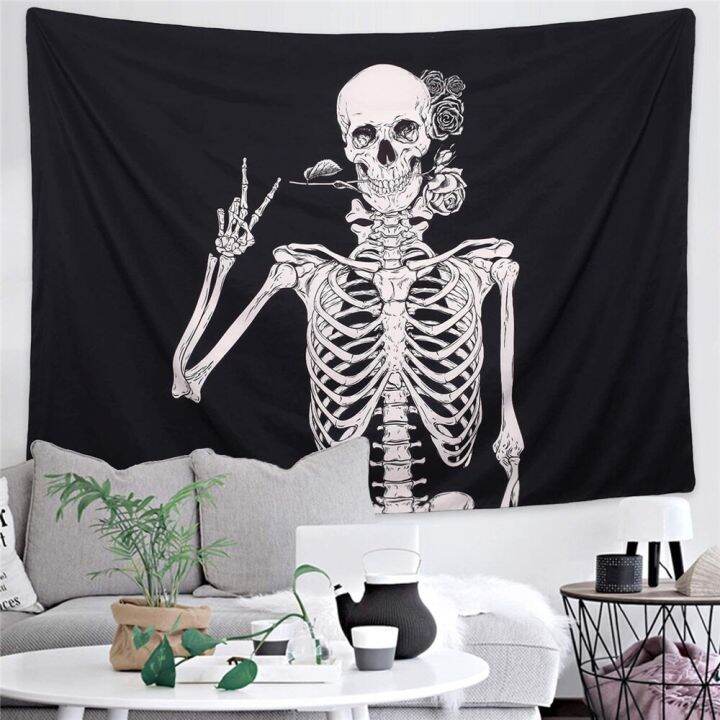 75x58cm-halloween-decor-black-white-simple-skull-print-hippie-skeleton-wall-hanging-witchcraft-wall-tapestry-mandala-wall-art