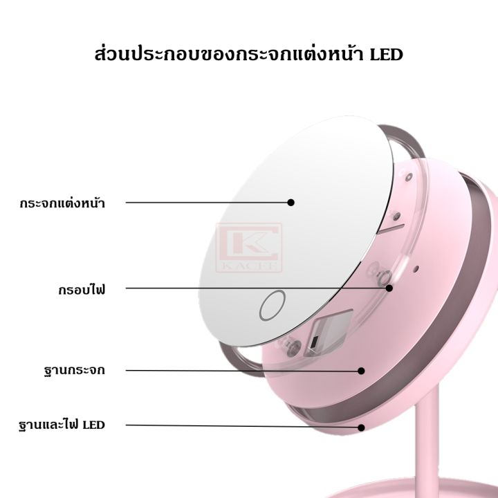 กระจก-กระจกแต่งหน้ามีไฟ-led-กระจกแต่งหน้า-กระจกตั้งโต๊ะ-กระจกมีที่วางของ-กระจกส่องหน้า-กระจกมีไฟรับได้-โคมไฟ