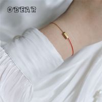 【When the flowers bloom】แฟชั่น Simple Gold SquareRope Stitchingfor Women Girl18k Gold Plated Jewelry