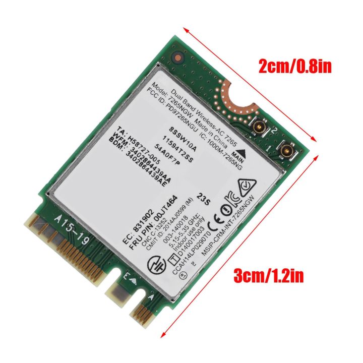 การ์ดเน็ตเวิร์กไร้สายความจุขนาดใหญ่แบบไร้สาย-ac-7265-dual-band-ไร้สาย867m-การ์ดเน็ตเวิร์ก-4-0