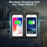 Wireless Charger 10W Fast Charge Car Charging Pad Usbwireless Charging Pad การชาร์จสมาร์ทโฟนสำหรับ Tesla รุ่น3จัดส่งฟรี