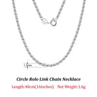 Rinntin Solid 925 Sterling Silver Italian 1.31.52.0mm Circle Rolo Link Chain Necklace for Women Trendy Chain Jewelry SC61