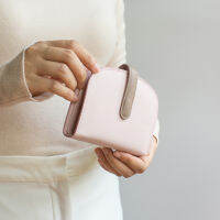 TWO-TONE wallet in Sakura pink-taupe