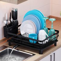 Kitchen Accessories Dishes Drying Rack Shelf Kitchen With Drain Board Drainer Rack Foldable Dish Rack