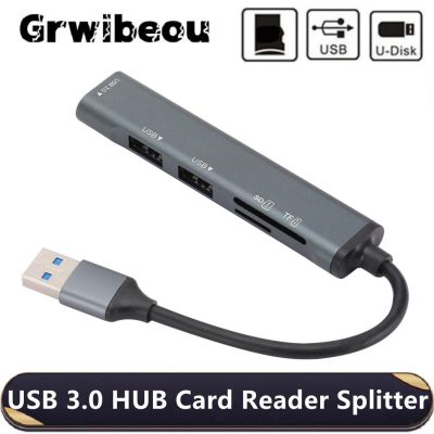 USB 3.0การ์ดรีดเดอร์ฮับ3พอร์ต Type-C USB C ฮับตัวแยก Mini 2 In 1อ่านการ์ดเอสดีทีเอฟสำหรับอุปกรณ์คอมพิวเตอร์ฮับ USB ความรู้สึก USB