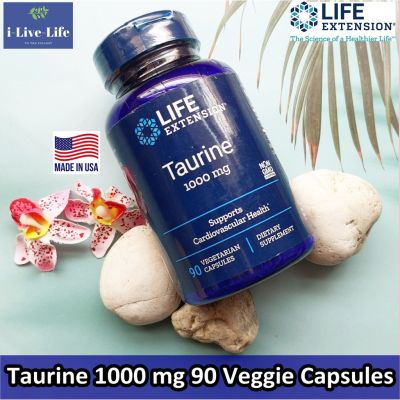 ทอรีน Taurine 1000 mg 90 Veggie Capsules - Life Extension
