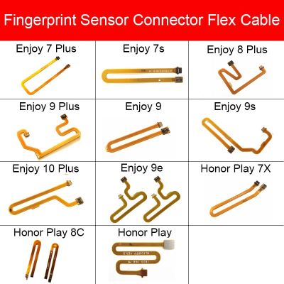 Sensor Sidik Jari Touch ID Konektor Kabel Fleksibel untuk Huawei Enjoy 7S 7 8 9 9S 9e 10 Plus/Menghormati Bermain 7X 8C/Y9 2018/Y7 Prime 2017