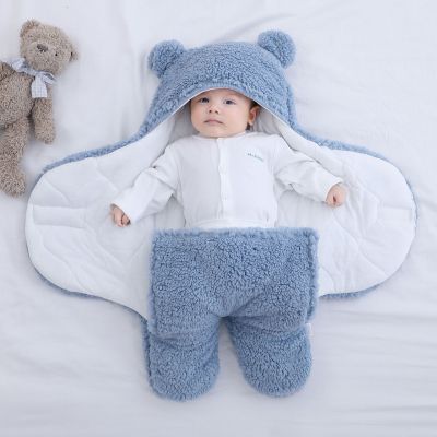 น่ารักทารกแรกเกิดเด็กทารกชายหญิงผ้าห่ม Plush Swaddle Wrap Ultra-Soft Fluffy Fleece ถุงนอนผ้าฝ้ายนุ่มชุดเครื่องนอน