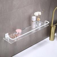 Bathroom Floating Shelves Gold, Wall Mounted Storage With Towel Bar For Kitchen, Bedroom Acrylic Wall Shelf Set With Towel Rack