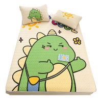 3PCS Dinosaurs Bed Sheet Pillowcase Cool Mattress Covers Fitted Sheet for Summer