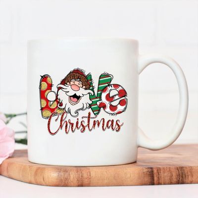 Cute Cartoon Merry Christmas Love Santa Claus Print High Quality Ceramic Mug Ladies Water Cup Warm Christmas Reusable Coffee Mug