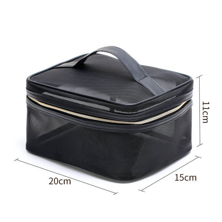 2022-new-storage-beauty-case-black-travel-makeup-cosmetic-organizer-wash-bag-simple-mesh-women