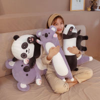New Arrive 20cm Long Giant Panda Plush Toy Cylidrical Animal Bolster Pillow Koala Stuffed Children Sleeping Friend