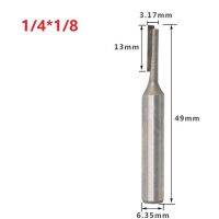 ดอกเราเตอร์แบบก้านโยก1/4 ",สำหรับงานไม้สีเงิน1ชิ้นขลุ่ยตรง