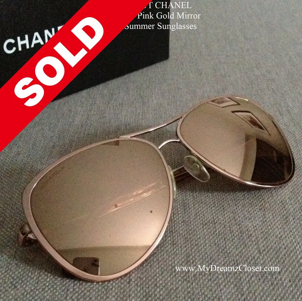 Chanel  Pilot Sunglasses  Gold Brown  Chanel Eyewear  Avvenice