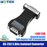 UOTEK Industrial RS-232 5 Bits Isolated Converter RS232 9 Pin Serial Adapter Asynchronous Protocol Optical Isolator Full-duplex UT-215