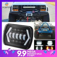 pcbfun Car LED 100W ไฟหน้า Led ขนาด5X7นิ้ว2ชิ้น/1ชิ้น,ไฟหน้าลำแสงปิดผนึก Led 7X6ลำแสงสูงต่ำ H6054 6054ไฟหน้า Led อะไหล่สำหรับ Jeep YJ Cherokee XJ H5054 H6054LL 6052 6053