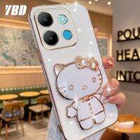 YBD เคสโทรศัพท์กระจกสเตอริโอมิเรอร์3D สำหรับไฟฟ้าอินฟินิตี้ Infinix Smart 7 HD Smart 7 X6515 Spark GO 2023 POP 7 PRO POP 7 สมาร์ทเอชดีกับหลุมดีป้องกันเลนส์กล้องเต็มดีไซน์ใหม่น่ารักเคสแมวนิ่มแฟชั่นเคส