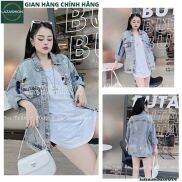 Áo Khoác Nữ Jean UNISEX Form Rộng Nam Nữ Màu Xanh