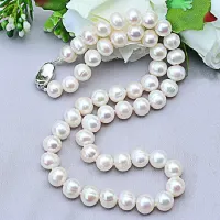 Natural Pearl Necklaces 9-10mm Freshwater Pearl Jewelry 925 Sterling Silver Necklace For Women Engagement Gift