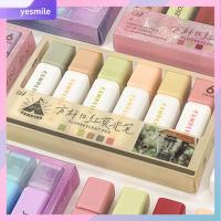 YESMILE 6Pcs เขียนด้วยลายมือ ปากกาไฮไลท์ กราฟฟิตี ลงชื่อเข้าใช้ ปากกาฟลูออเรสเซนต์ มืออาชีพอย่างมืออาชีพ เครื่องเขียนสเตชันเนอรี ปากกามาร์กเกอร์ โรงเรียนในโรงเรียน