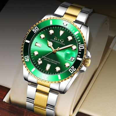 The Swiss Green นาฬิกากลไกอัตโนมัติสีเขียวสำหรับผู้ชายนาฬิกาข้อมือ Kelpie น้ำสีเขียวแบบใหม่2020นาฬิกาสำหรับผู้ชายแฟชั่น