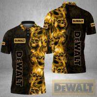 (ALL IN STOCK XZX)   DeWalt Personalized Name Car 3D Polo Shirts For Men And Women 0124  (Free customized name logo for private chat, styles can be changed with zippers or buttons)