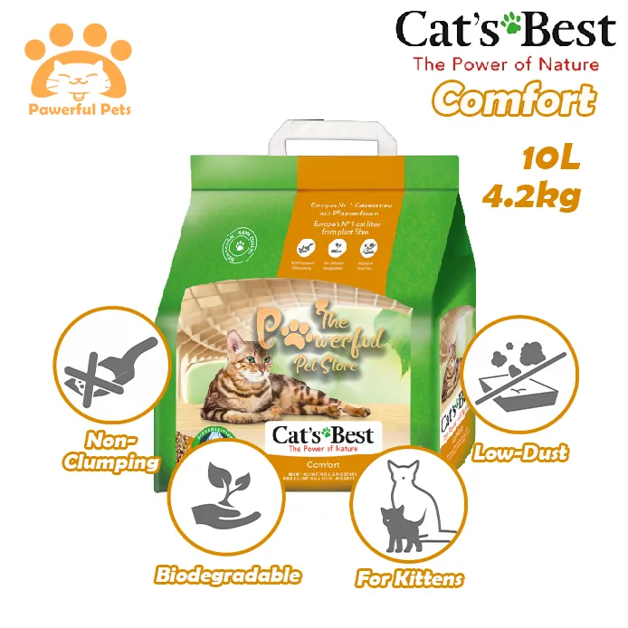 Cat's Best Comfort Cat Litter For Kitten Natural Fibre Fiber Wood Litter Cats Toilet Non