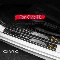 ฮอนด้าซีวิค FE 2022 4ชิ้นประตูขั้นตอนแผงเกณฑ์แถบ Civic ดัดแปลงยินดีต้อนรับเหยียบขอบเกณฑ์ Stricker