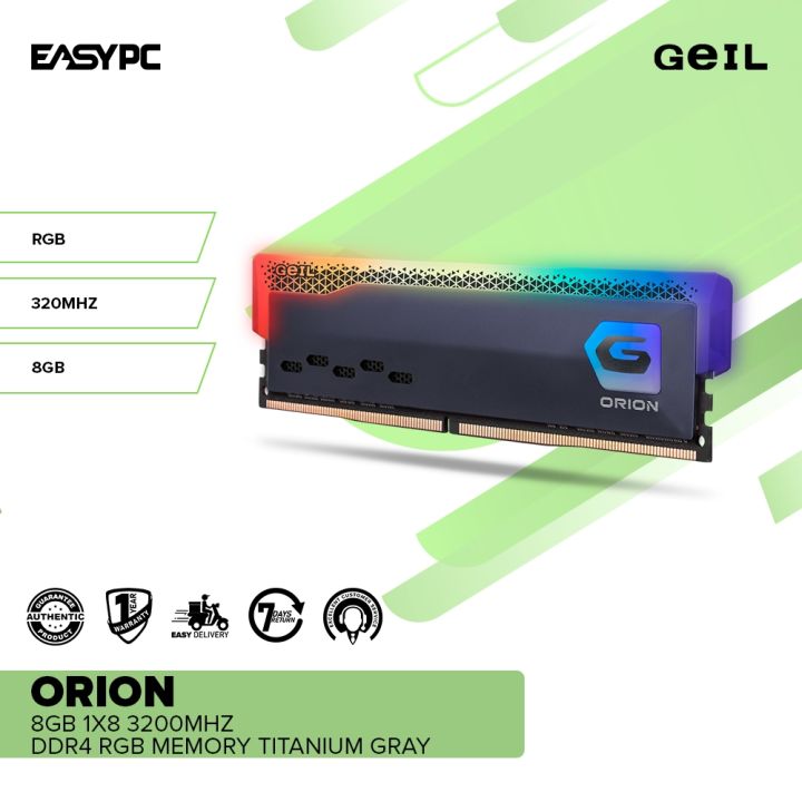 EasyPC | GeIL Orion 8gb 1x8 or 16gb 2x8 3200mhz Ddr4 Stunning and