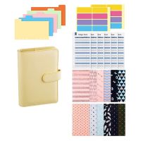A6 PU Leather Notebook Binder Budget Planner Organizer Colorful Waterproof Cash Envelopes Expense Budget Sheets