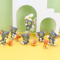 Betterservice 12ชิ้น/เซ็ต Tom Cat ของเล่น Jerry Mouse PVC สำหรับเค้กวันเกิด Topper ตุ๊กตาน่ารักรูปของเล่นสำหรับของขวัญเด็ก