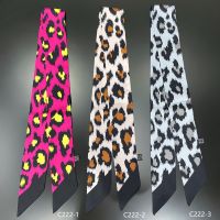 ☢❆ Leopard Print Summer Scarf 2023 New Brand Design Women Skinny Bag Scarves Hair Band Neck Silk Scarf Ladies Foulard Headbands