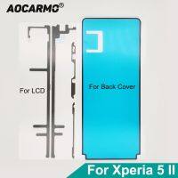 Aocarmo ที่ติดหน้าจอแสดงผล LCD ด้านหน้าสติ๊กเกอร์แปะประตูฝาหลังหลังเทปกาวสำหรับ SONY Xperia 5 II X5ii SO-52A SOG02