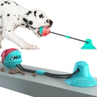 Pet Dog Toy Interactive Rubber Leaking Food Ball Puppy Cat Chewing Toys Pet Tooth Cleaning Tool Suction Cup Tug Toy Dog Supplies Toys