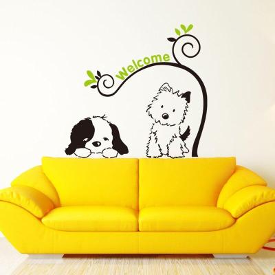 Cute cartoon dog animals Wall Sticker Removable Art Vinyl Decals for Kids Room Home Decor background decoration stickers